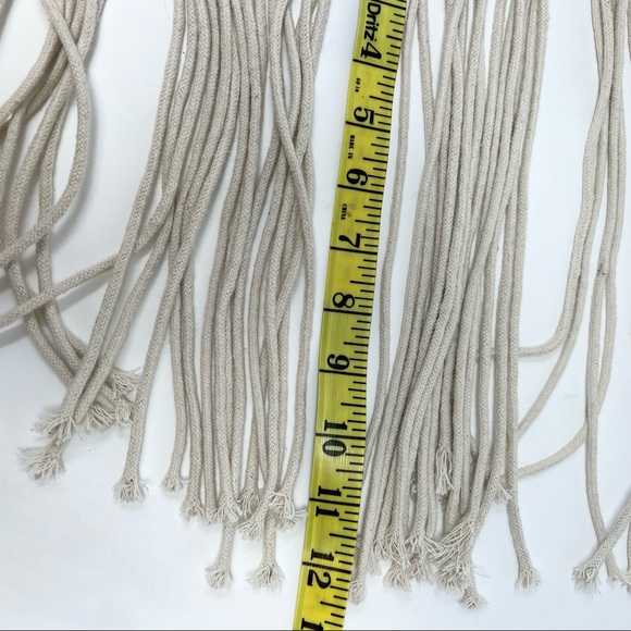 Macrame Wall Hanging Art Woven Boho Geometric Home Decor Tan Cream - Picture 8 of 9